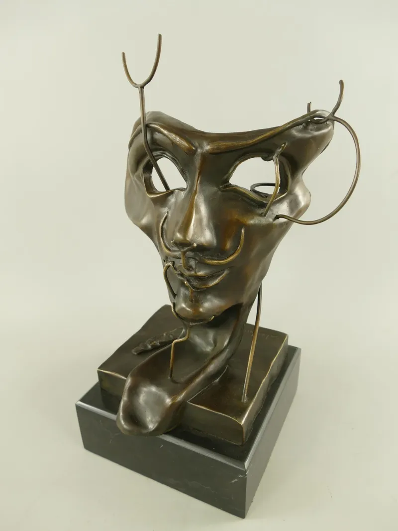 Bronzen masker in de stijl van Salvador Dalí 40 cm - 122.518