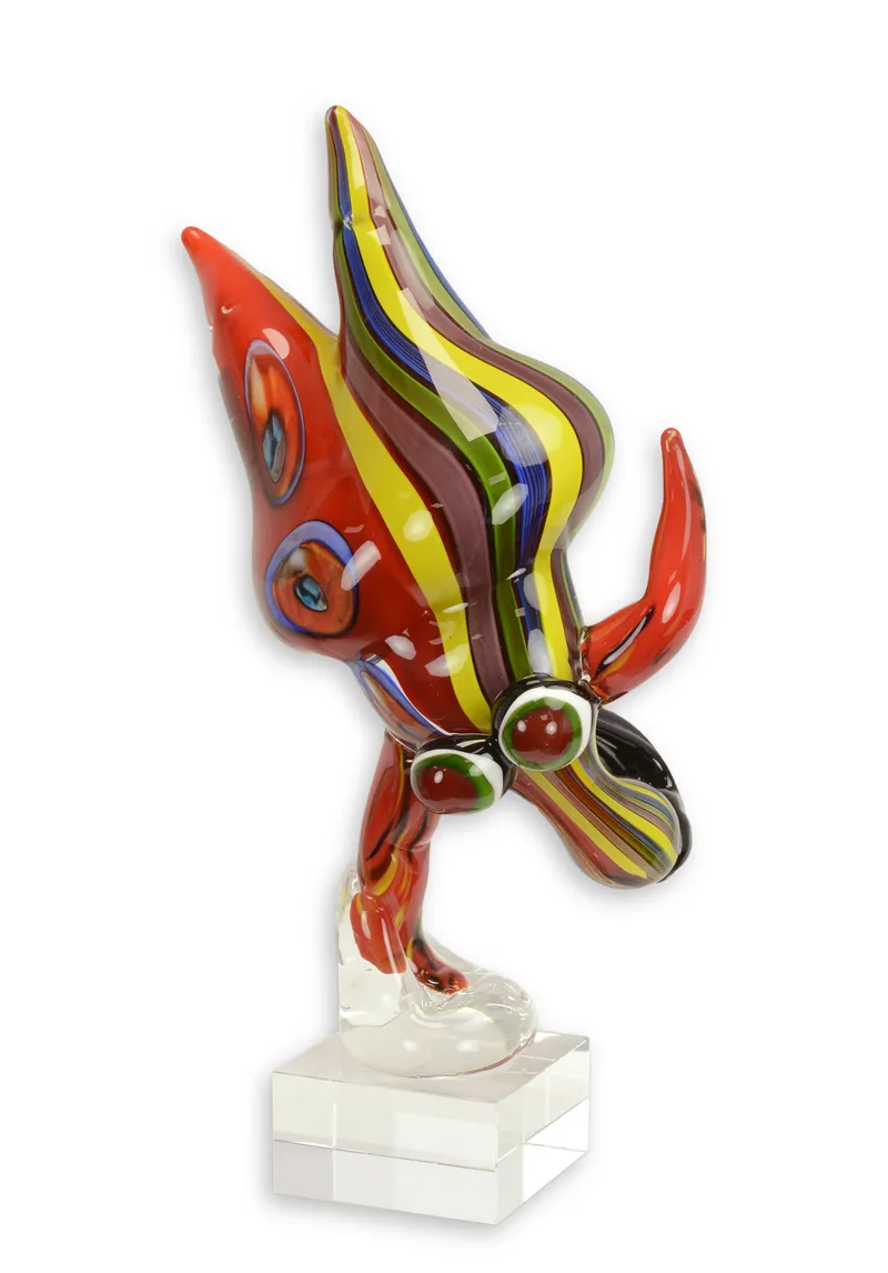Glazen beeld dansende vrouw in Murano-stijl veelkleurig 34,7 cm - MG-143
