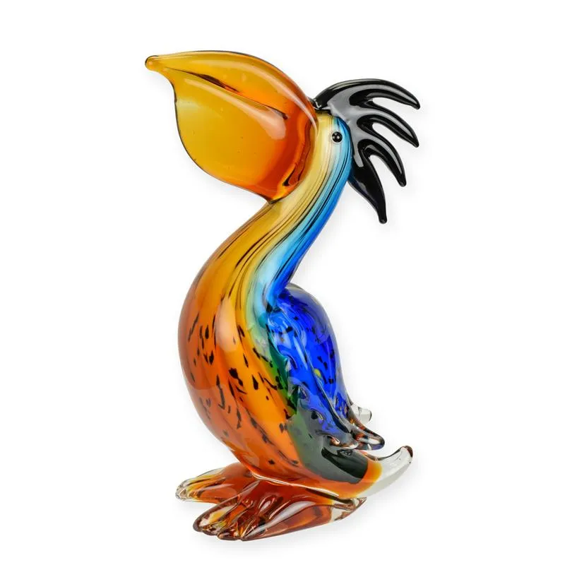 Glazen beeldje pelikaan in Murano-stijl 25,1 cm - DSMG-51