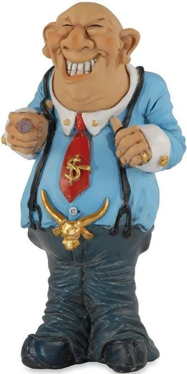 MadDeco beeldje manager geldwolf polyresin beroepen Warren Stratford 7x6x14,5 cm - 8719831571970