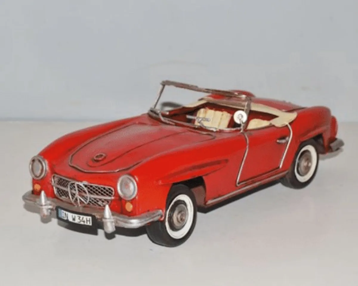MadDeco blikken auto Mercedes 190 SL rood 30x12x10 cm - 6150950880833