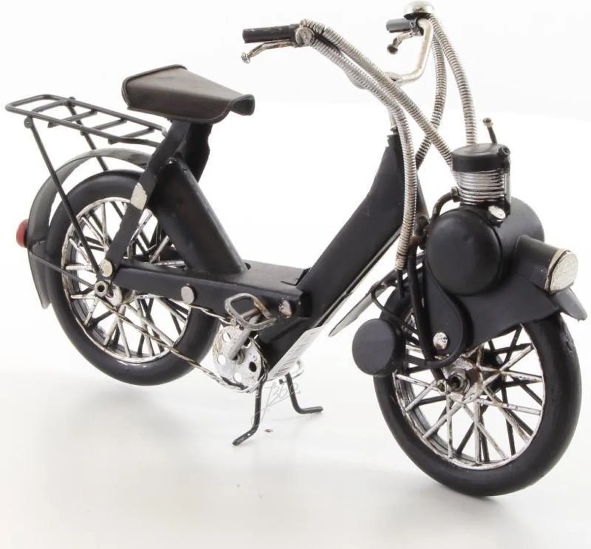 MadDeco blikken Solex bromfiets model - zwart metaal - 15x9x17 cm - 8719831576258