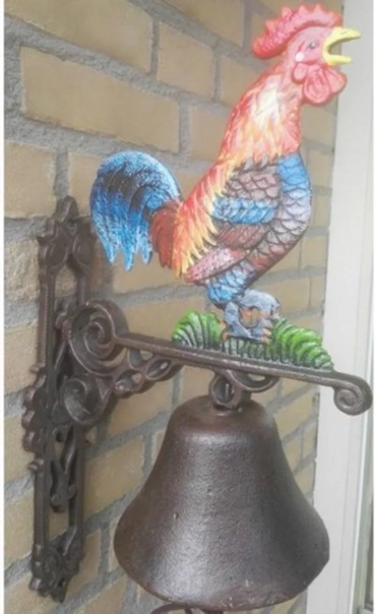 MadDeco Gietijzeren Deurbel Gekleurde Haan Landelijk 23x14x46 cm - 8719831573349
