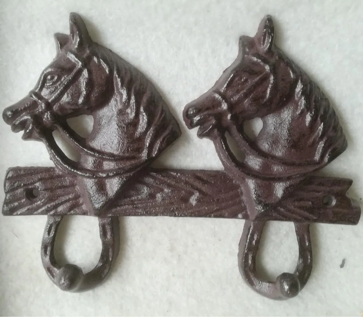 MadDeco kapstokhaken paardenhoofd gietijzer set 4 haken 17,5x14 cm - 8720143779527