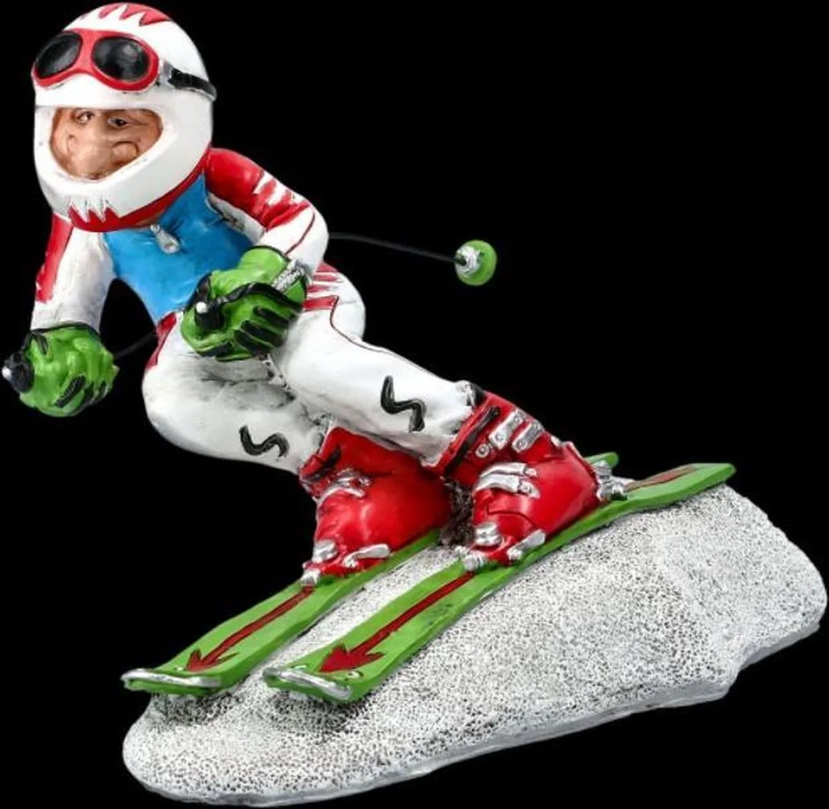 MadDeco skiër beeldje polyresin – Warren Stratford 13x19x14 cm - 8720143778278