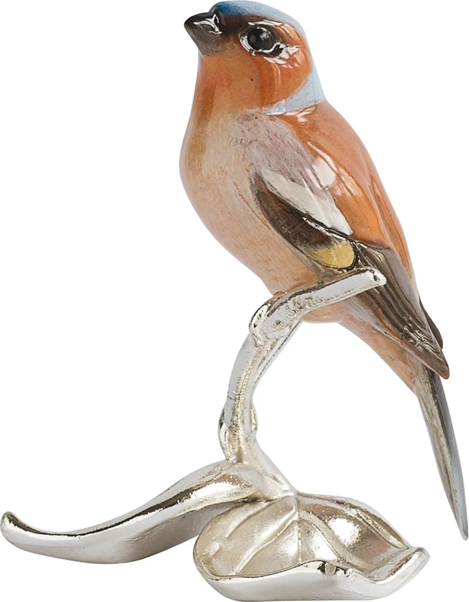 MadDeco Vink Beeldje Nature's Realms Polyresin Verzilverd Voetstuk 7,5 cm - 8720812911685