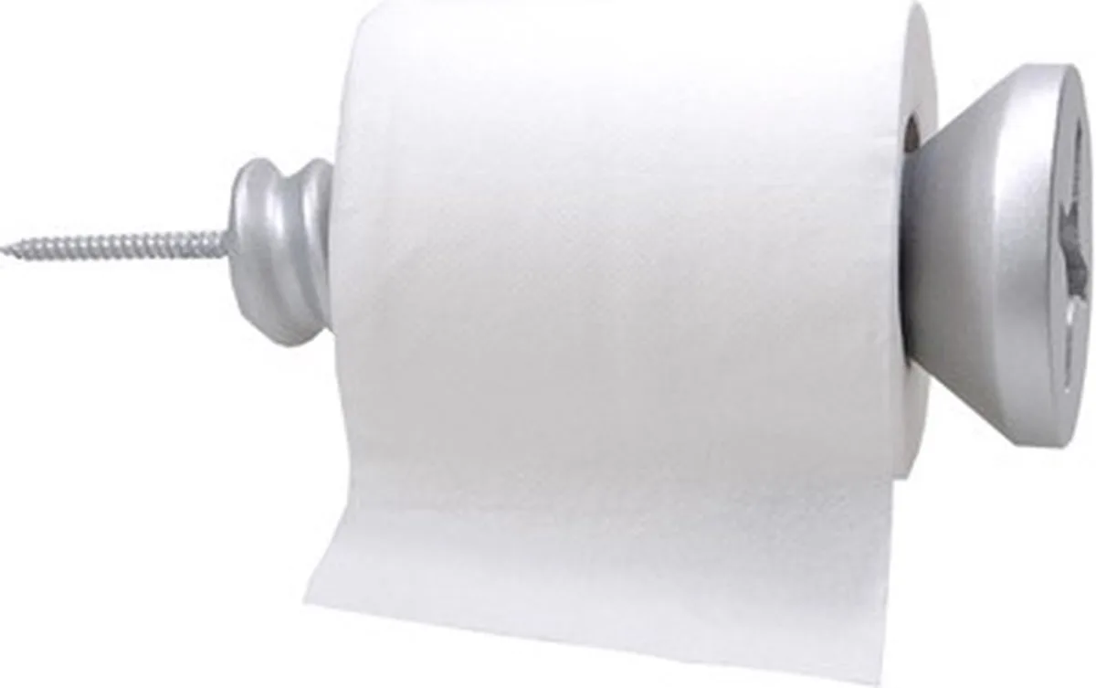 Toiletrolhouder schroef polystone aluminiumkleur Antartidee design 7x16x7 cm - 8720574727319