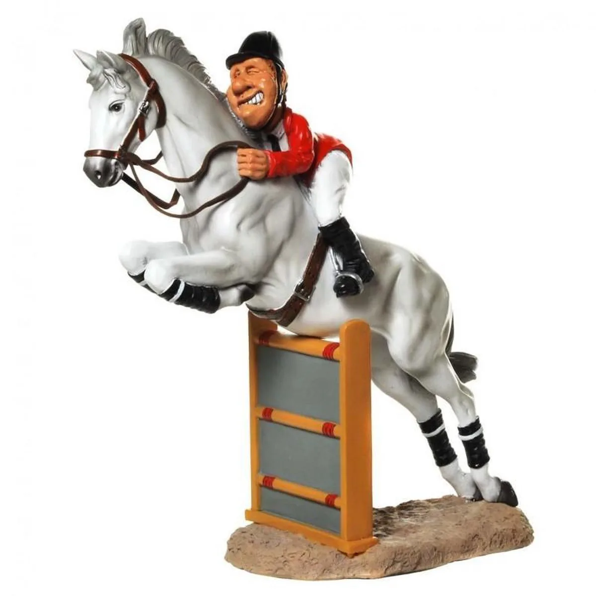 Warren Stratford springruiter met paard beeldje - polyresin - 21,5x11x23 cm - 8719831575305