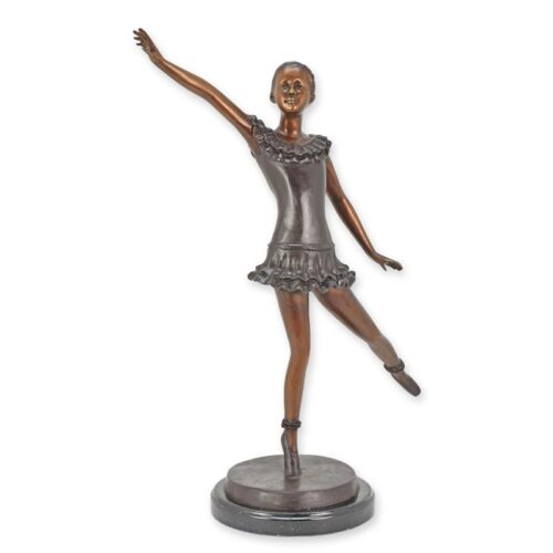 Bronzen beeld van een elegante ballerina in beweging