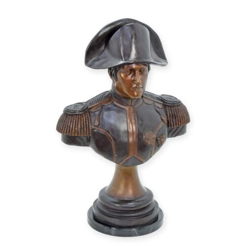 Bronzen buste van Napoleon met gedetailleerde afwerking