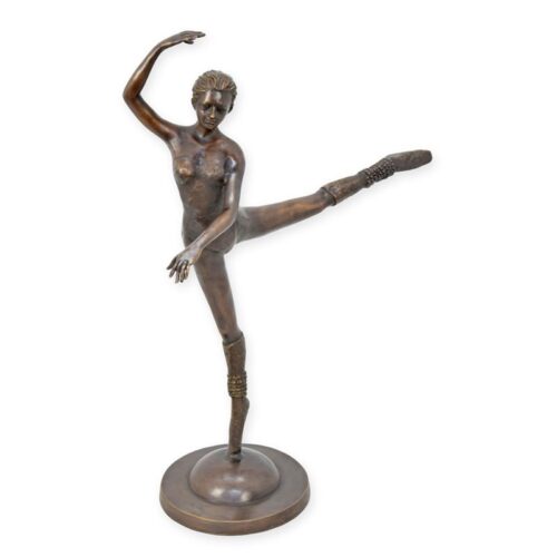 Bronzen beeld van ballerina in elegante pose