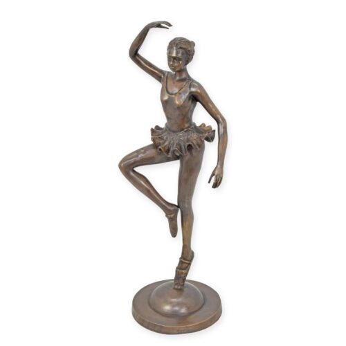 Bronzen beeld van een elegante ballerina in beweging