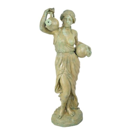 Figuratieve bronzen fontein met elegante details en natuurthema