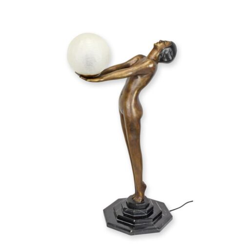 Art deco figuurlamp van brons met elegante afwerking