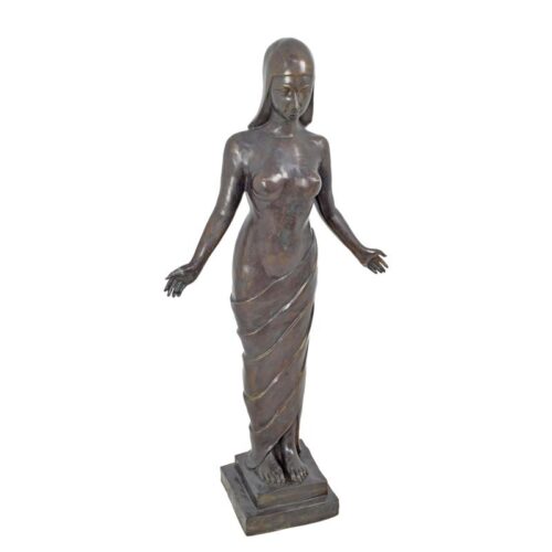 Bronzen beeld van elegante Egyptische danseres met details