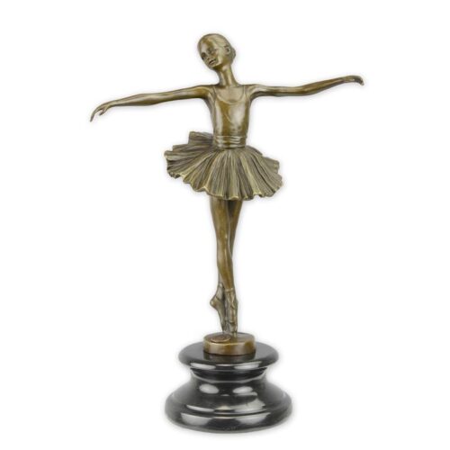 Bronzen beeld van een elegante ballerina in beweging