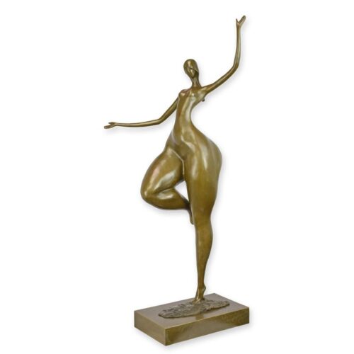 Moderne bronzen sculptuur van een vrouwelijke naaktfiguur