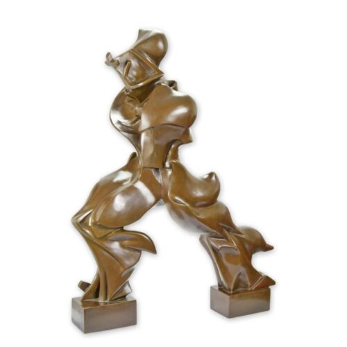 Unieke bronzen sculptuur van dynamische beweging en elegantie