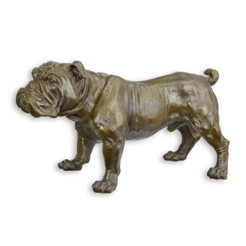 Bronzen beeld van een Engelse bulldog met unieke details